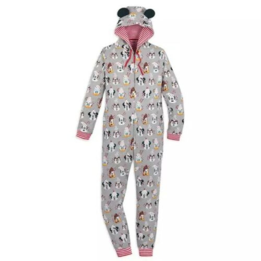 Disney Store Mickey & Minnie Mouse Holiday Hot Cocoa Mugs Onesie Pajamas